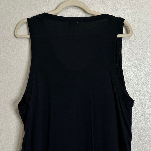 J. Crew Embroidered Floral Lace Overlay Black Tank Top, Size XL - Picture 6 of 10